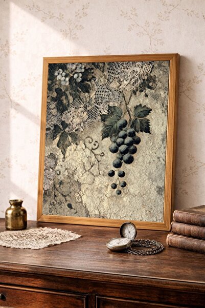 Tuba Decor Tablou cu ramă dintr-o singură bucată din lemn, serie vintage