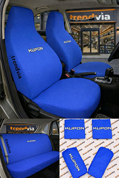 trivexa Coupon Logo Car Seat Cover Front and Rear Set – Combed Cotton Lycra U...