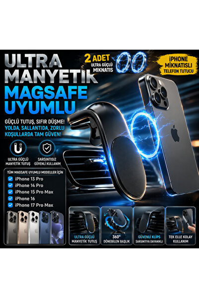 Astakos Manyetik Ultra Güçlü Çift Mıknatıslı Izgara Tipi Magsafe Uygun İphone...