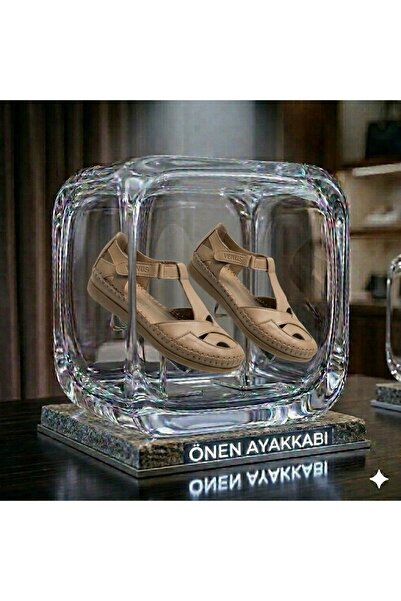 Venüs Genuine Leather Beige Closed Sandals