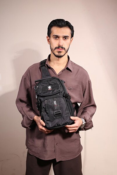 SEVENTEEN 4912 Ανδρική τσάντα από καμβά, τσάντα σώματος & σακίδιο πλάτης