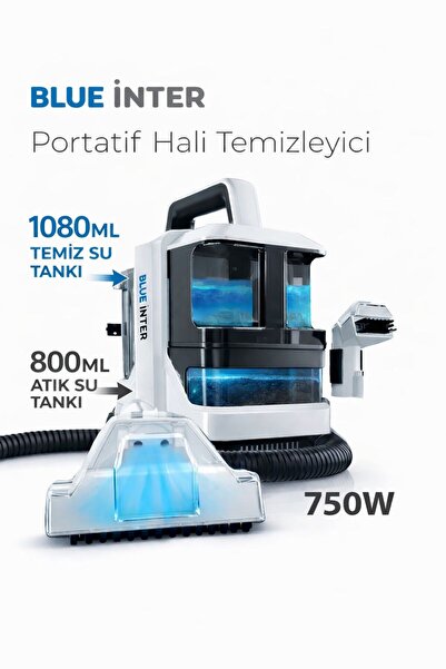 BLUE İNTER 750W PORTATİF HALI KOLTUK ARAÇ YIKAMA MAKİNESİ TEMİZLEYİCİ 2 HAZNE...