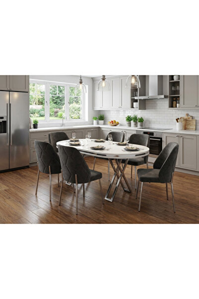 ÜNALMIŞ Mutfak Yemek Masa Sandalye Takımı Lüx Quality 90x170 MDF LAKPANEL (1M...