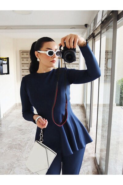 ETHA Puff Scuba Peplum Bluz