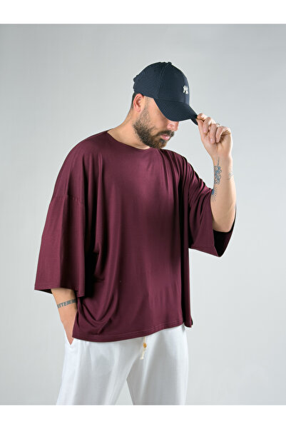 COCOPELLI Φάκιρ Κολ Μπλουζάκι Βισκόζης Μπορντό Oversize COC3025