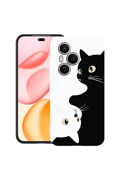 bestcase Υπέρλεπτη Θήκη για OPPO Reno13, Μαύρες & Λευκές Γάτες, 2052043 B 2017