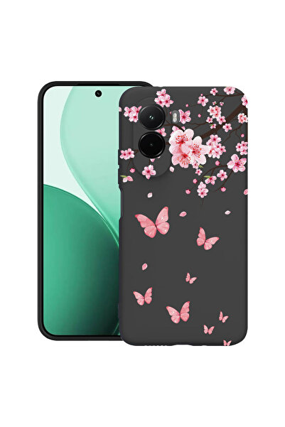 bestcase Husă Ultra Subțire pentru Poco M7, Floare de Cireș Roz și Fluturi, 3...