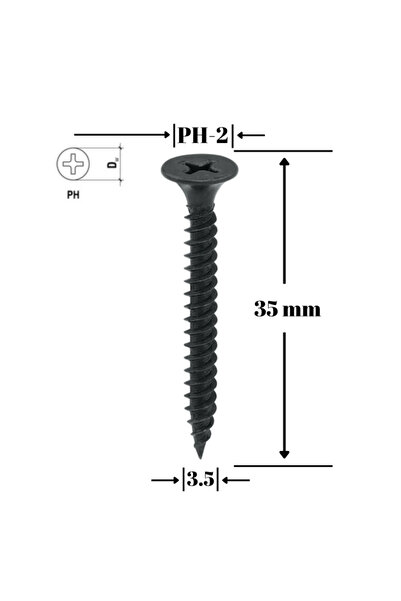 Klimas Wkret-Met Surub gips-carton pentru metal, TN 3.5x35mm - KSGM-35035, 10...