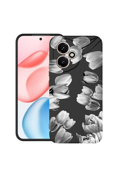bestcase Υπέρλεπτη Θήκη για Honor 400, Φλοράλ - Μαύρη Τουλίπα, 2060076 B 2086