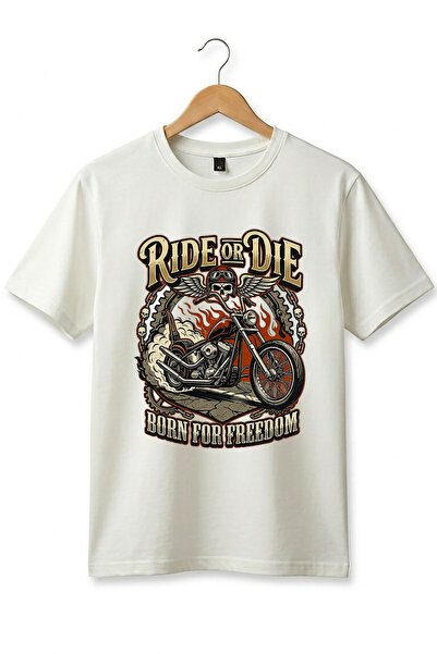 onsrawear Unisex Ride or Die Skull Chopper Μοτοσικλέτα με στάμπα από βαμβάκι ...