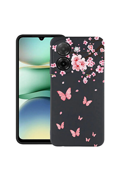 bestcase Υπέρλεπτη Θήκη για Xiaomi Redmi A5 (173mm), Ροζ Άνθη Κερασιάς & Πετα...