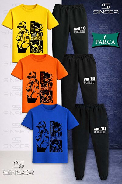 SS SİNSER Παιδικό Unisex DARE TO START ΜΑΥΡΟ Σετ φόρμας με μπλουζάκι 3 τεμαχίων