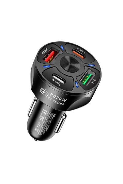Concord C-776 3X USB-C & 1x USB A Fast Araç Şarjı Siyah