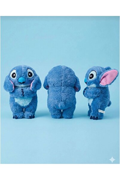 NUREYY AKSESUAR 30Cm Nefes Alan Uyku Arkadaşı Stitch Sesli Işıklı Kulakları Hareketli Yumuşacık Peluş Sevgili Hediye