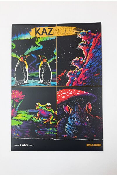 ydn 4'lü KazBoz Scratch Drawing Art Kazıma Sanatı Hobi Seti Model 2