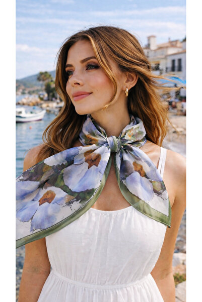 TR Çiçek detaylı fular/bandana