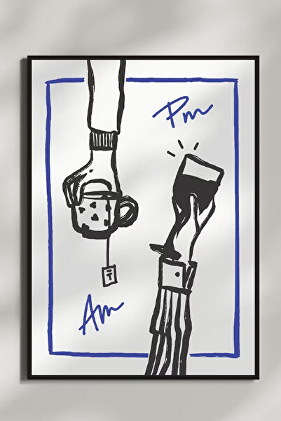 Taranist Poster - Kahve Şarap İllüstrasyonu - Parti Wall Art