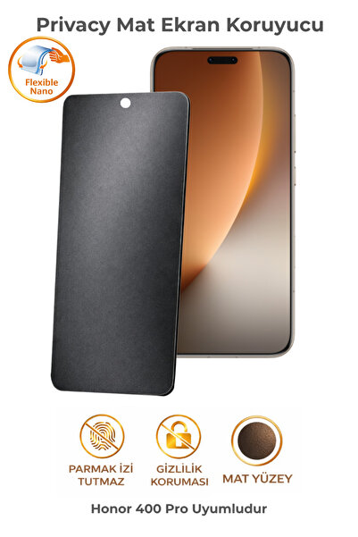 ADR Phone Accessories Honor 400 Pro Uyumlu Privacy Mat Ekran Koruyucu Nano Es...