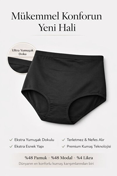 Burcumay Cotton Modal Black Maternity Panties Ultra Flexible Lycra