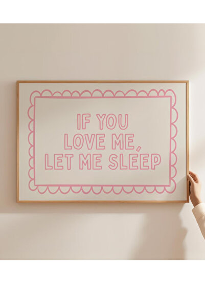 Taranist Poster - Pink Love You Let It Be - Romantik Typografi Wall Art