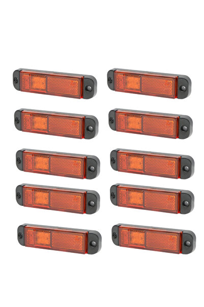 ERK 10 x Λάμπα πλευρική LED galbena 130mm 12-24V