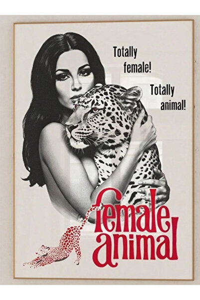 Taranist Poster - Leoparlı Kadın Portresi - Glamour Siyah Beyaz Duvar Dekoru