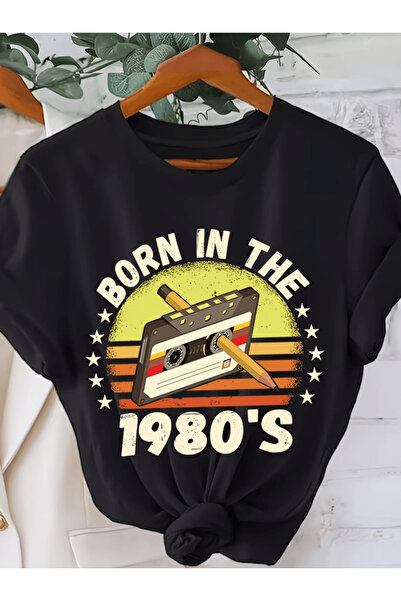 one button Γεννημένος τη δεκαετία του '80, Vintage T-shirt με στάμπα κασέτας,...