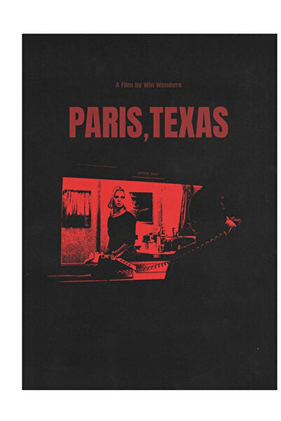 Taranist Poster - Paris Texas Film Posteri - Kırmızı Dram Sanatı