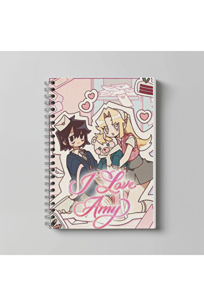 nihonwosekai Caiet I Love Amy Anime, format A4, 60 de coli, fără linii, cu ca...