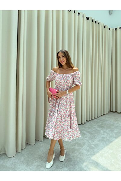 IŞILDA FASHION Φόρεμα με στάμπα λουλουδιών Işılda