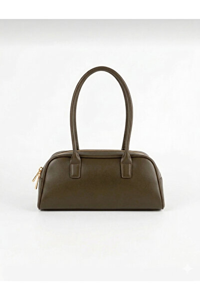Eylül Khaki Faux Leather Women's Shoulder Bag