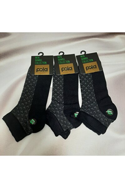 Shine Elagance Black Separate Color 3-Pack Men's Bamboo Bootie Socks Scented