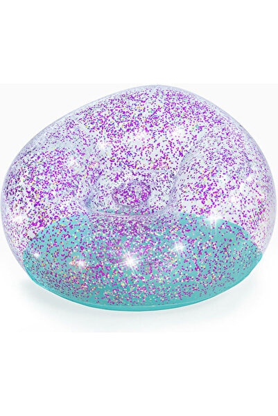 BESTWAY Πουφ Πολυθρόνα Σχέδιο Γκλίτερ Μωβ 114 x 112 x 66 εκ.