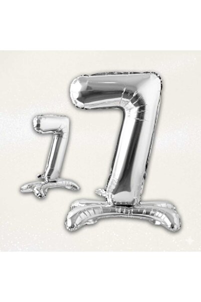 DEHAPARTY 7 Year Old Silver Footed Foil Number Balloon 70 cm Birthday Party D...