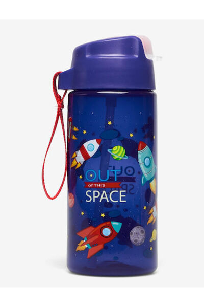 OEM Lunch Buddies Πλαστικό Παγούρι με Καλαμάκι Out Of This Space σε Μπλε