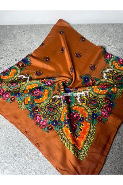 Sobe Hediyelik Mardin Calligraphy Floral Patterned Headscarf – Dowry and Everyday Wear