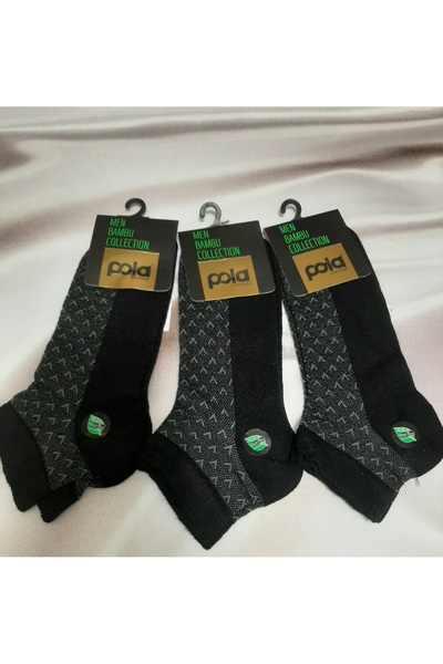 Shine Elagance Black Separate Color 3-Pack Men's Bamboo Bootie Socks Scented