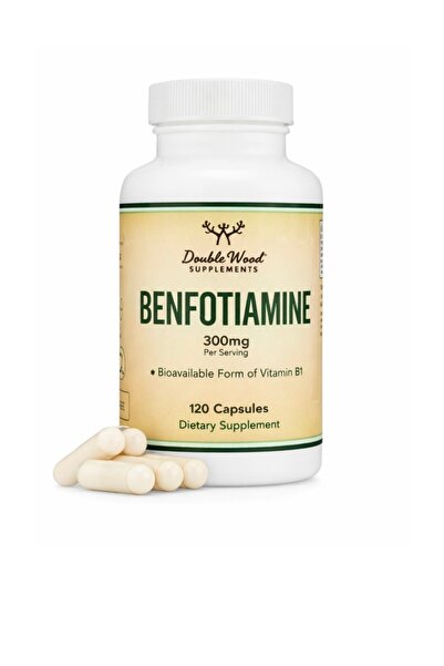 DOUBLE WOOD Benfotiamine 300 mg 120 Kapsül – Yüksek Biyoyararlanımlı B1 Vitamini