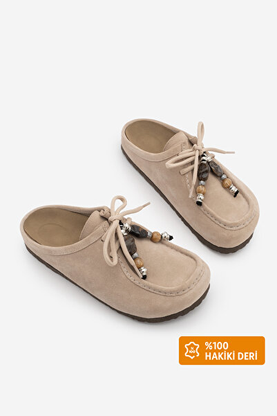 Marjin Γυναικείες παντόφλες από γνήσιο δέρμα Eva με κλειστή μπροστινή σόλα, λ...