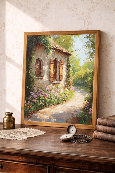 Tuba Decor Επιτραπέζια ζωγραφική σε ξύλινο πλαίσιο ενιαίου τεμαχίου, vintage ...