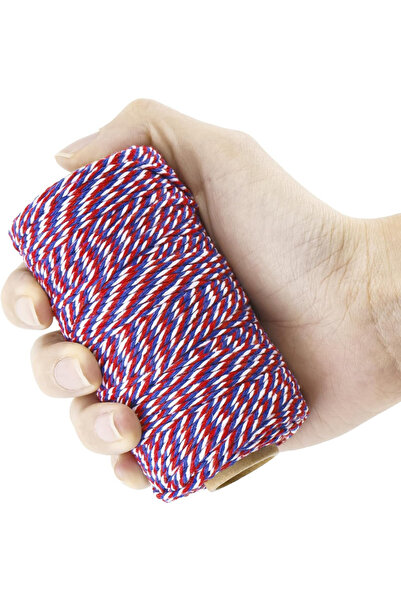 Palifix 200 Meters (Spool) Red White Blue Three-Color Marteniçka String, Pack...