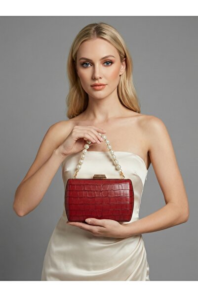 Biçanta Γυναικεία βραδινή τσάντα φορέματος σε μπορντό χρώμα, ματ δερμάτινη με...