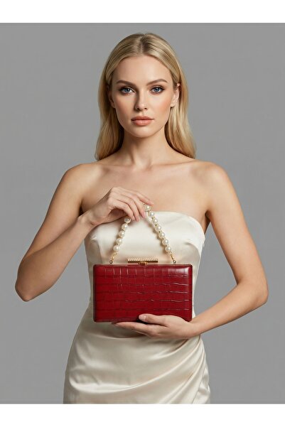 Biçanta Γυναικεία βραδινή τσάντα φορέματος σε μπορντό χρώμα, ματ δερμάτινη με...