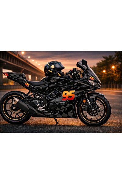 KAPLAMA MERKEZİ Yamaha r25 black Şimşek McQueen kaplama folyo sticker set