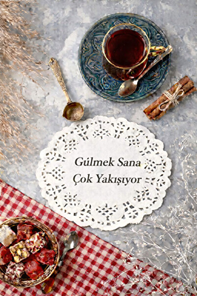 Palo Santo Gülmek Sana Çok Yakışıyor Baskılı Bardak Altlığı Lüks Dekor Motto ...