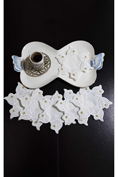 NGR HOME 6'LI LALE SİM DETAYLI KAHVE YANI SUNUM KOKTEYL PEÇETESİ