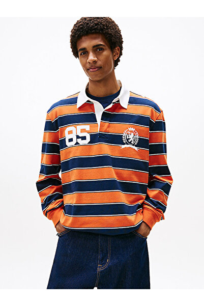 Tommy Hilfiger Men's Tjm Relax Stripe Rugby Polo T-Shirt