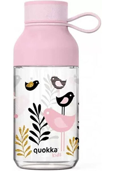 Quokka Πλαστικό Παγούρι Ice Kids Birds σε ροζ χρώμα 430ml