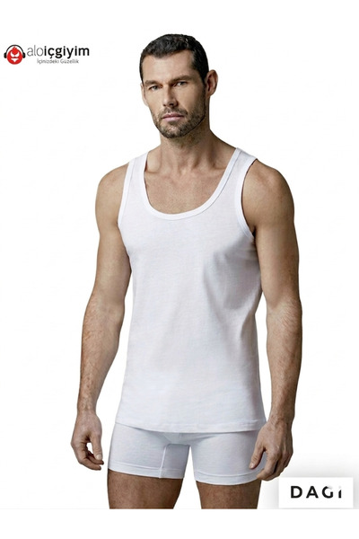 Aloicgiyim Dagi 2-Pack Men's White Cotton Ribbed Undershirts - Four Seasons