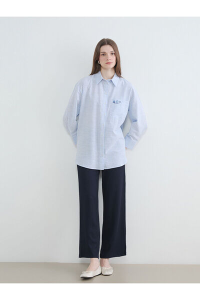 LC Waikiki Peak New Season Elastic Waist Textured Women's Trousers